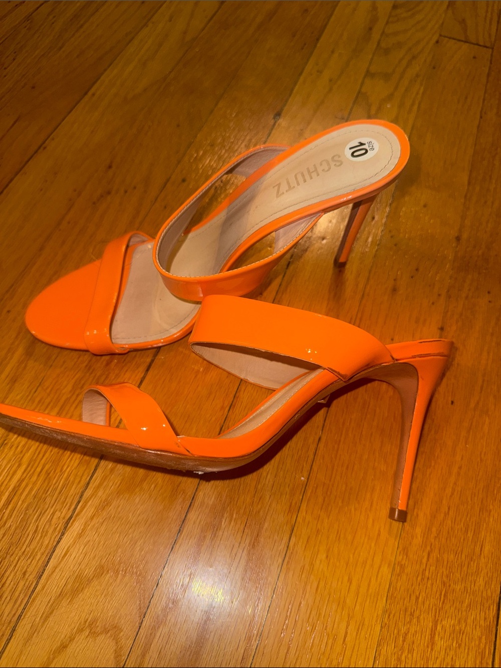 SCHUTZ Neon Orange Patent Stiletto Heel